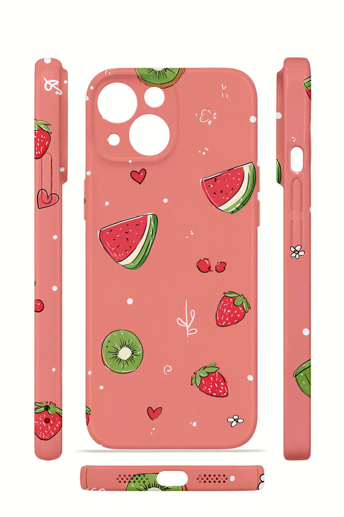 iPhone 15 Valestra İnce Kamera Korumalı Mika Kılıf Summer Fruit Crush