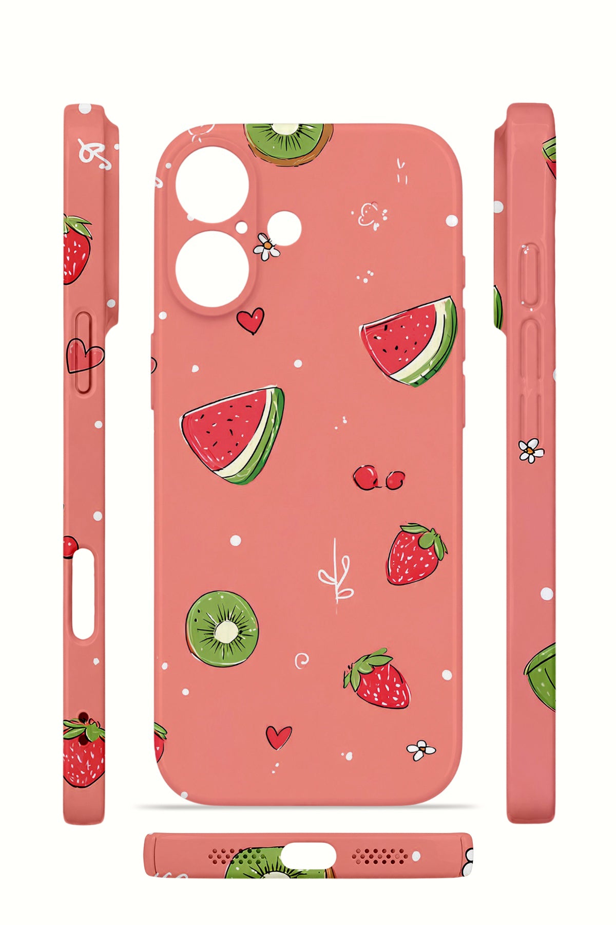 iPhone 16 Valestra İnce Kamera Korumalı Mika Kılıf Summer Fruit Crush