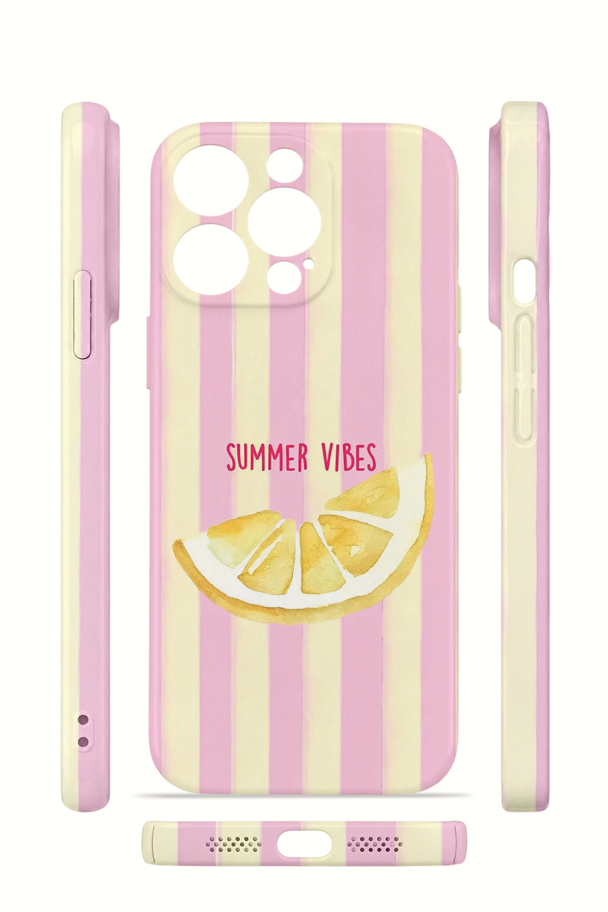 iPhone 12 Pro Valestra İnce Kamera Korumalı Mika Kılıf Summer Vibes Lemon