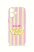iPhone 16 Valestra İnce Kamera Korumalı Mika Kılıf Summer Vibes Lemon