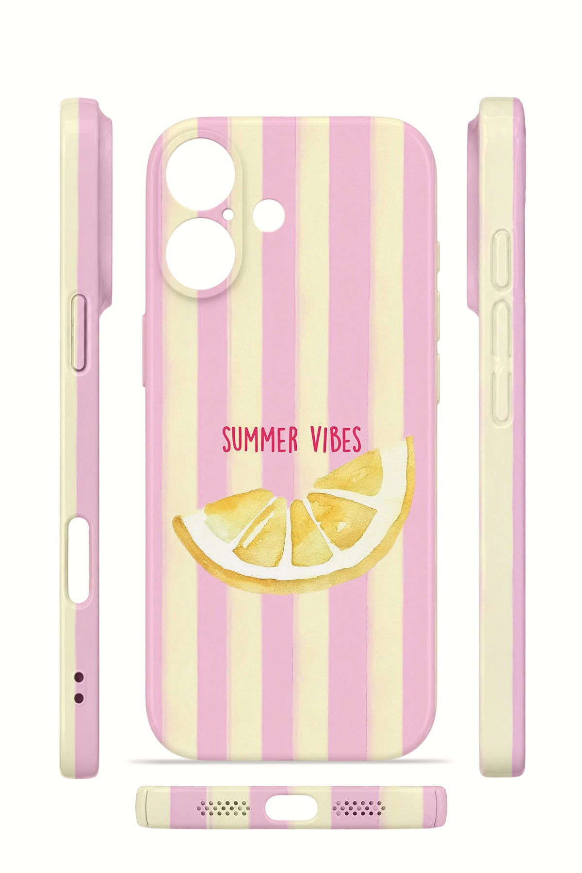 iPhone 16 Valestra İnce Kamera Korumalı Mika Kılıf Summer Vibes Lemon