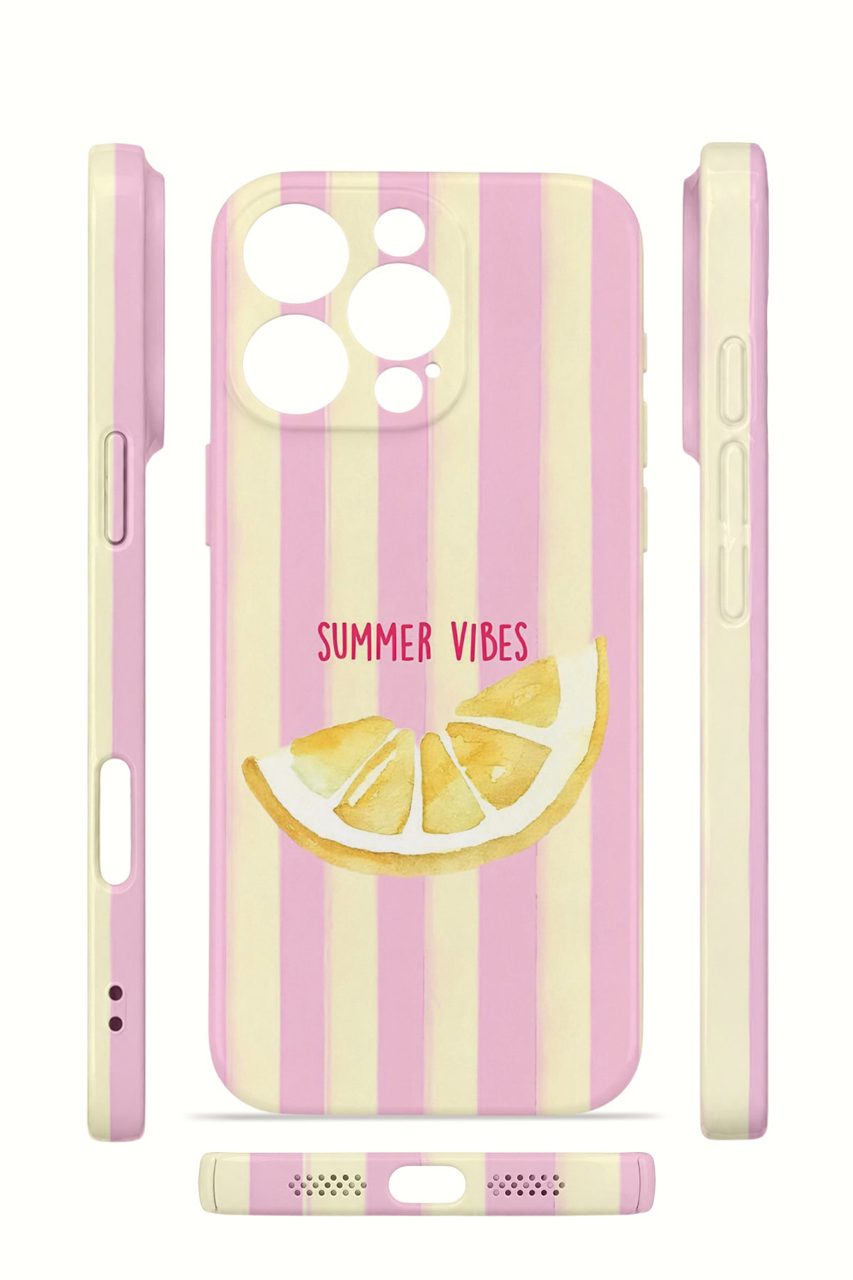 iPhone 16 Pro Valestra İnce Kamera Korumalı Mika Kılıf Summer Vibes Lemon