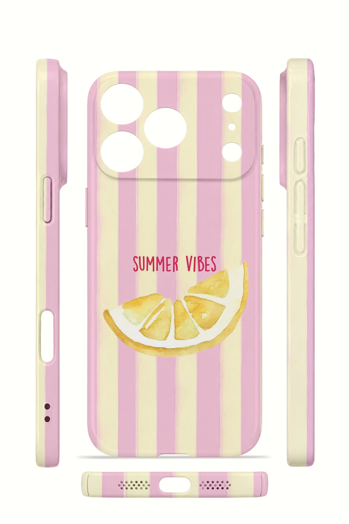 iPhone 17 Pro Valestra İnce Kamera Korumalı Mika Kılıf Summer Vibes Lemon